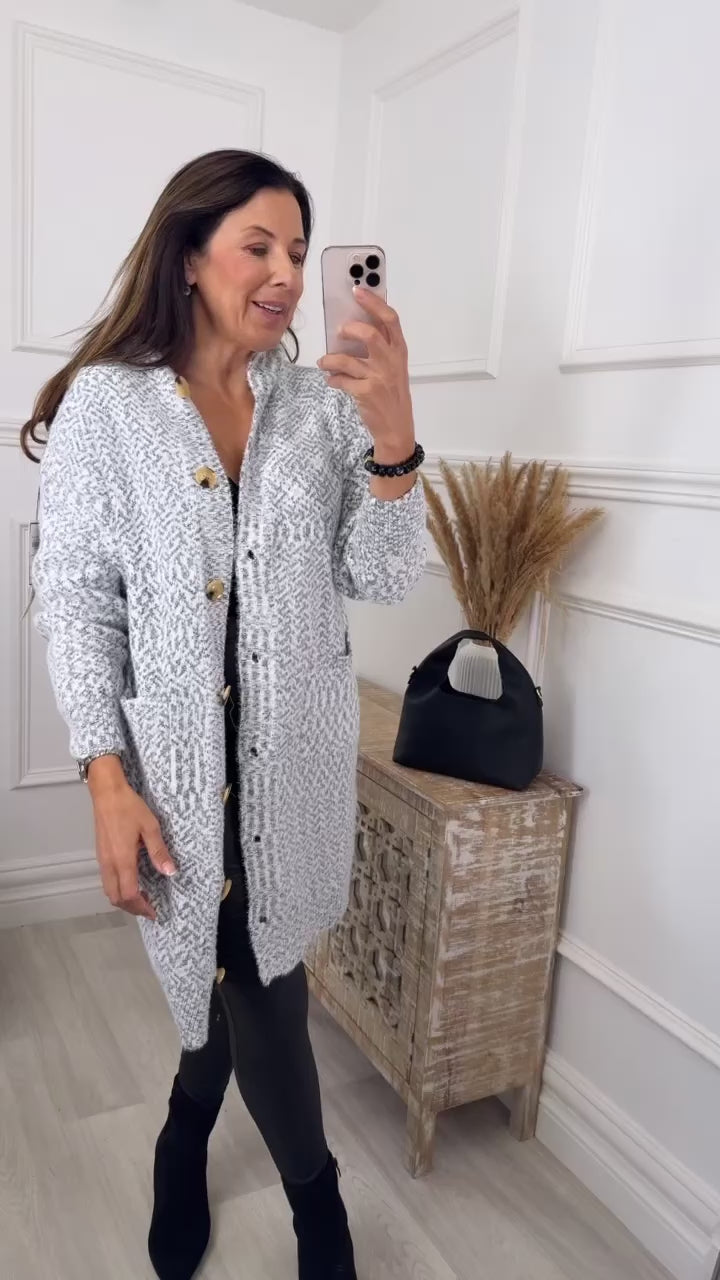 Harper Navy Button Cardigan