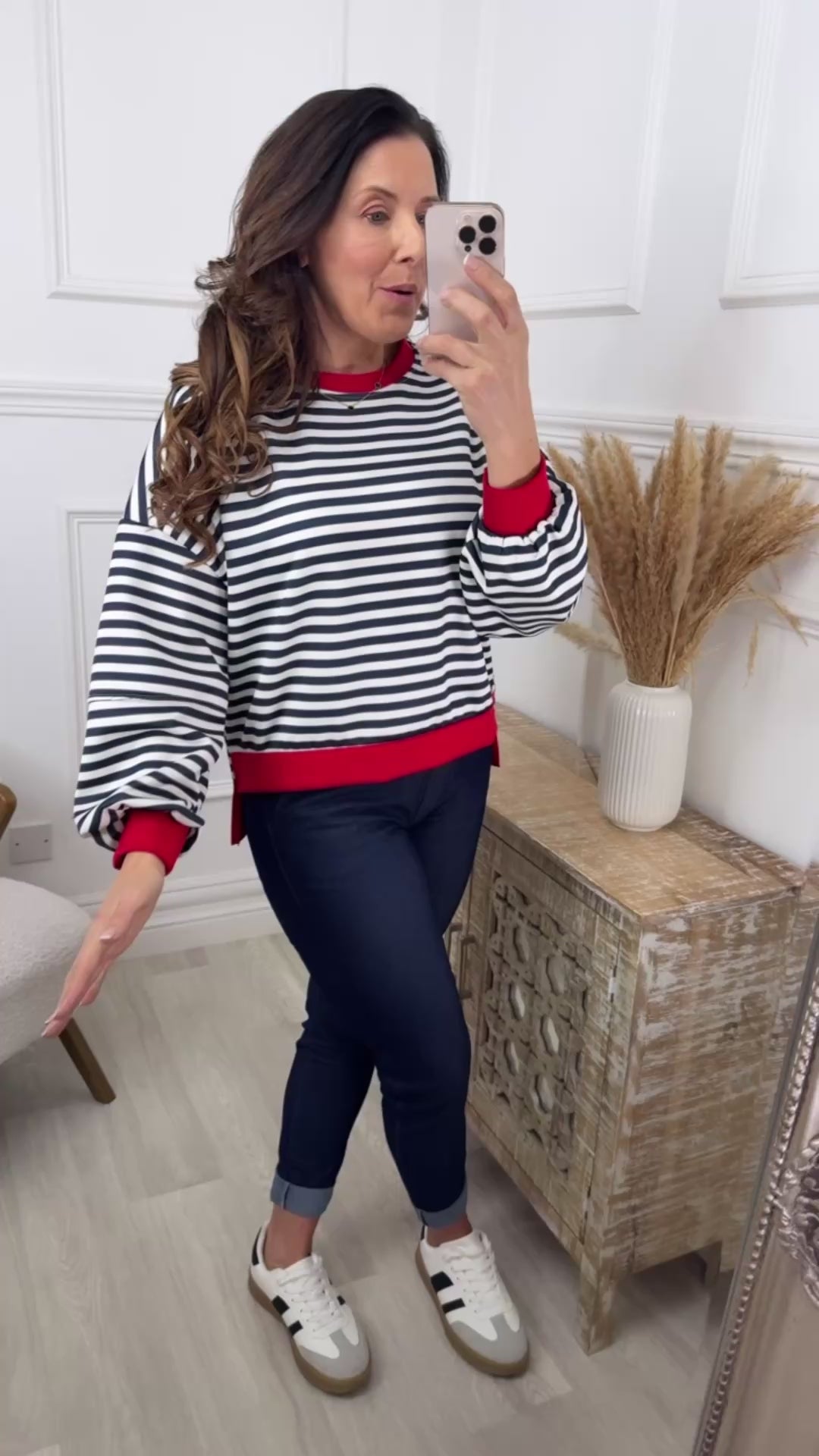 Presley Navy Stripe Sweatshirt