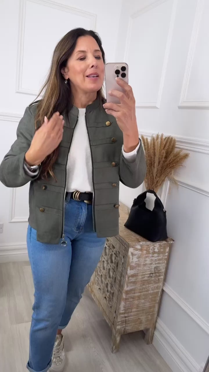 Laney Khaki Military Button Jacket