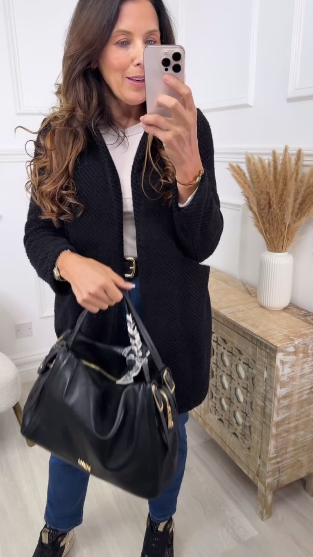 Tierney Black Stripe Knit Cardigan