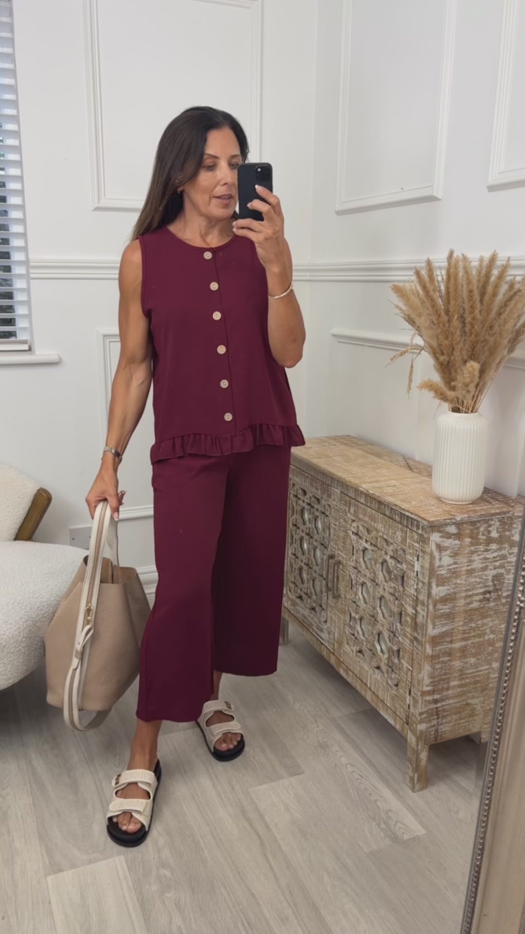 Nessa Wine Frill Detail Set