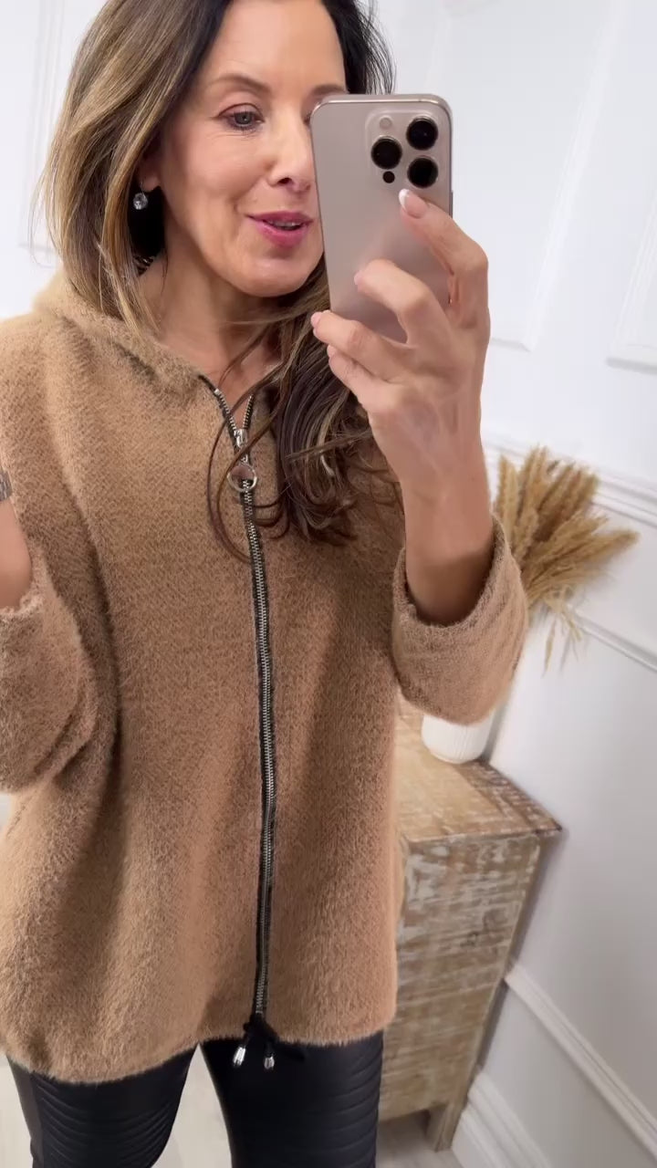 Sammi Light Brown Knit Cardigan