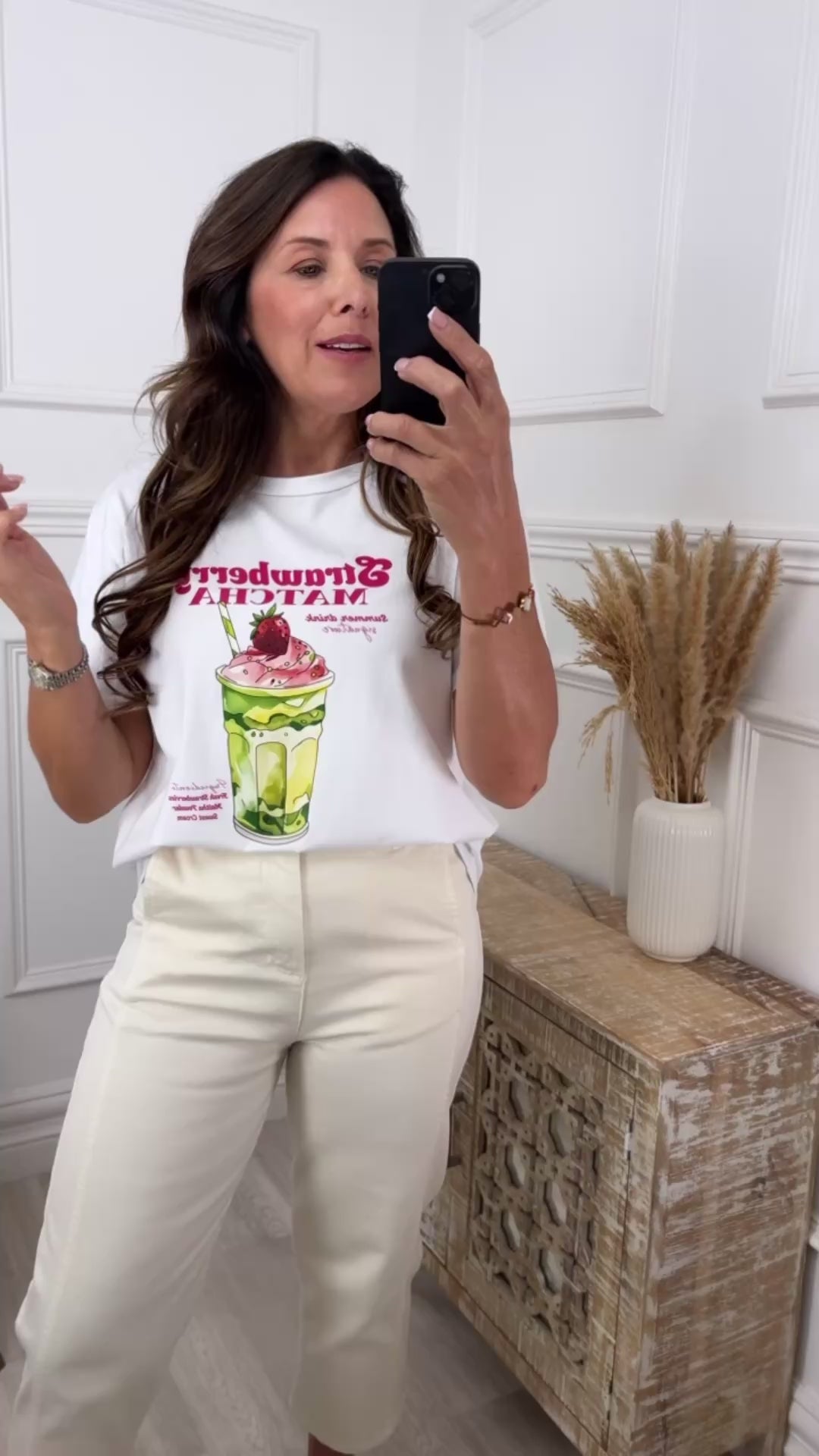 Arleth Strawberry Matcha White T-Shirt