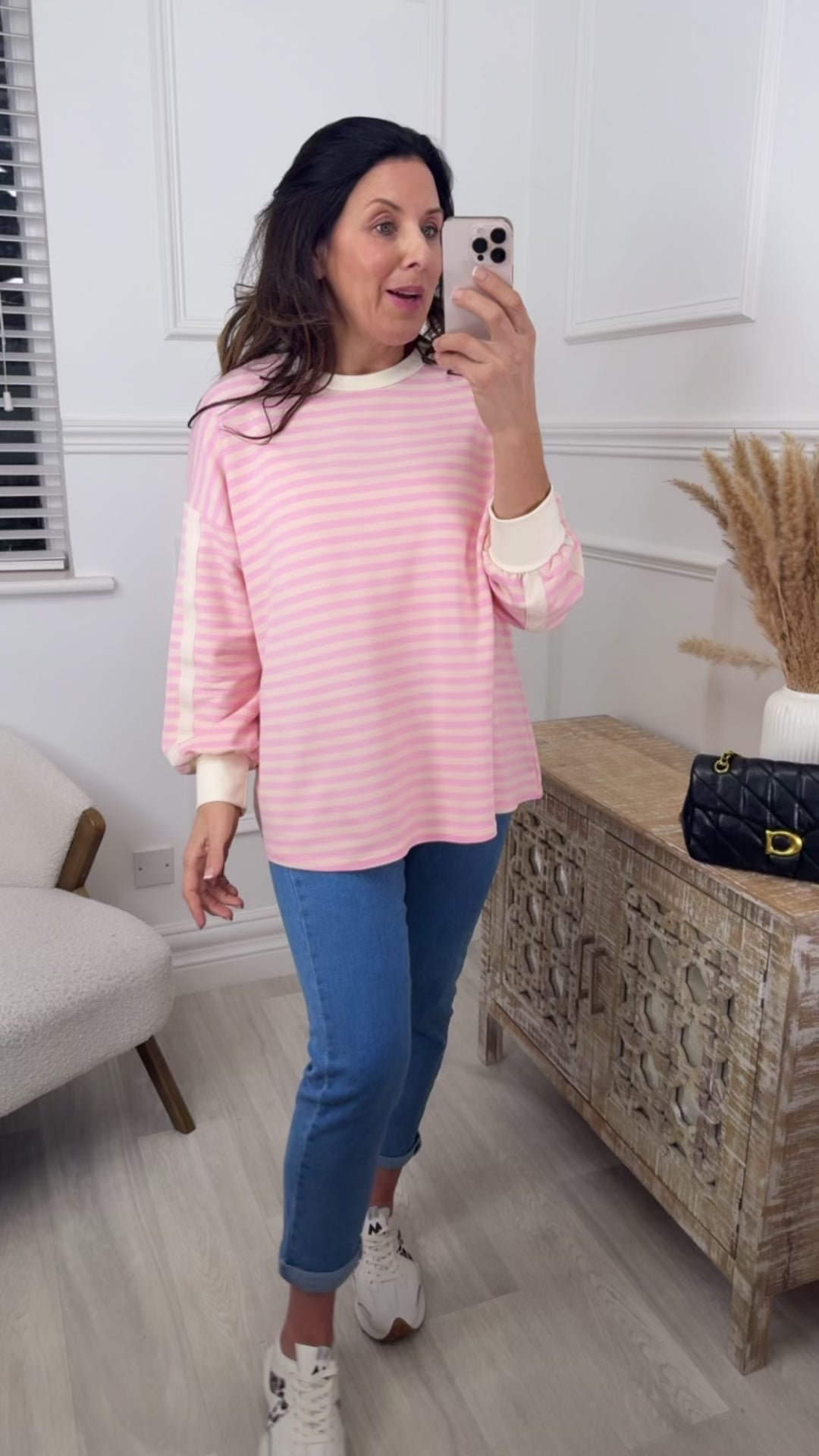 Elsa Pink And Cream Stripe Top