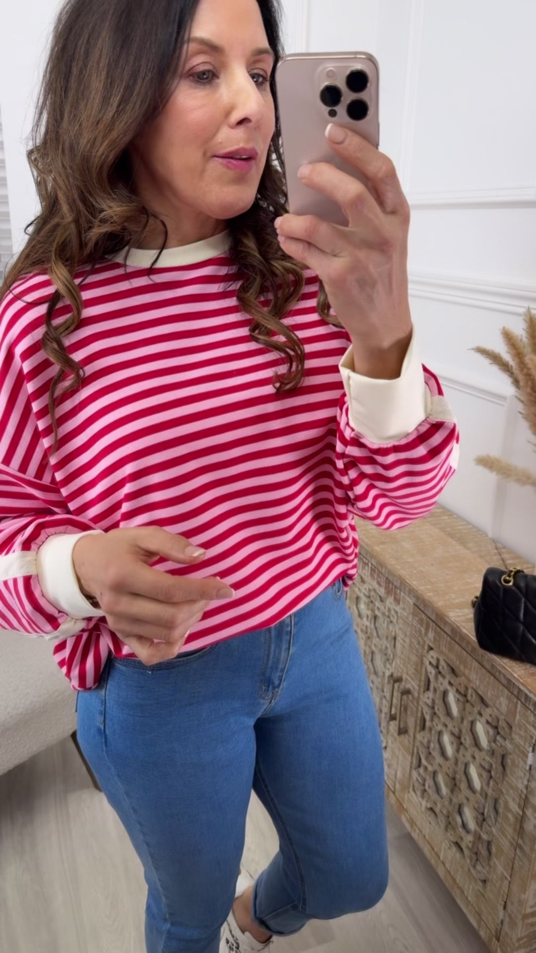 Elsa Red And Pink Stripe Top
