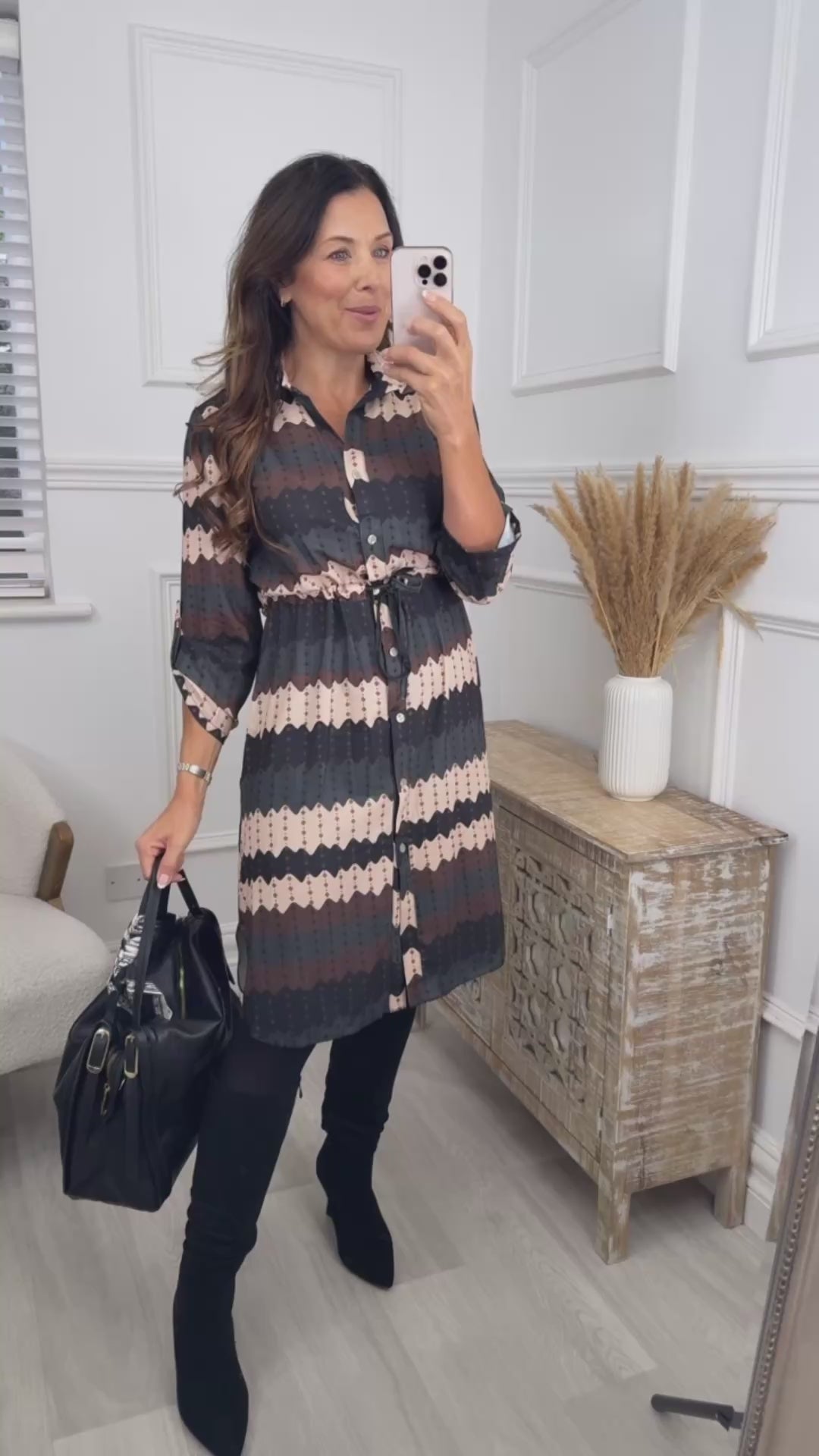 Trinity Teal Pattern Shirt Dress