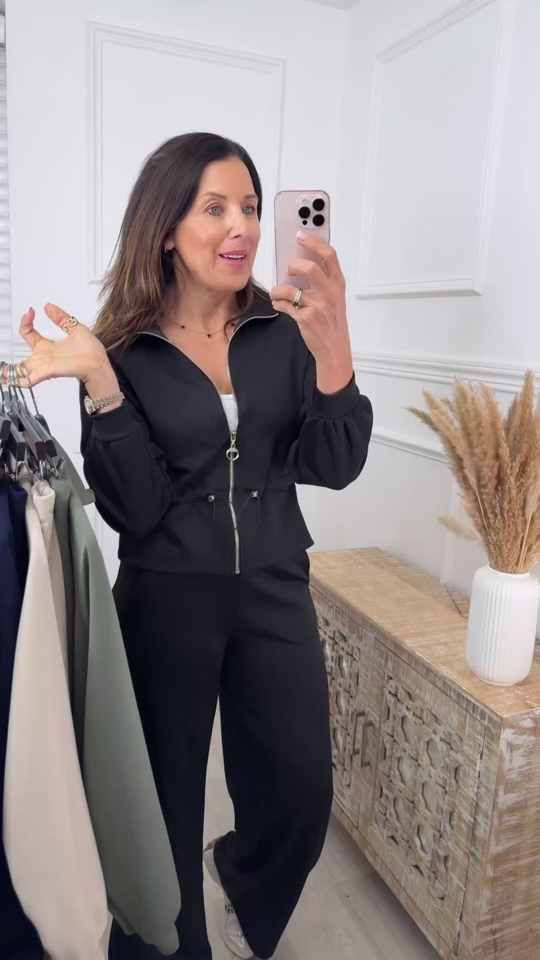 Demi Black Zip Thru Tracksuit