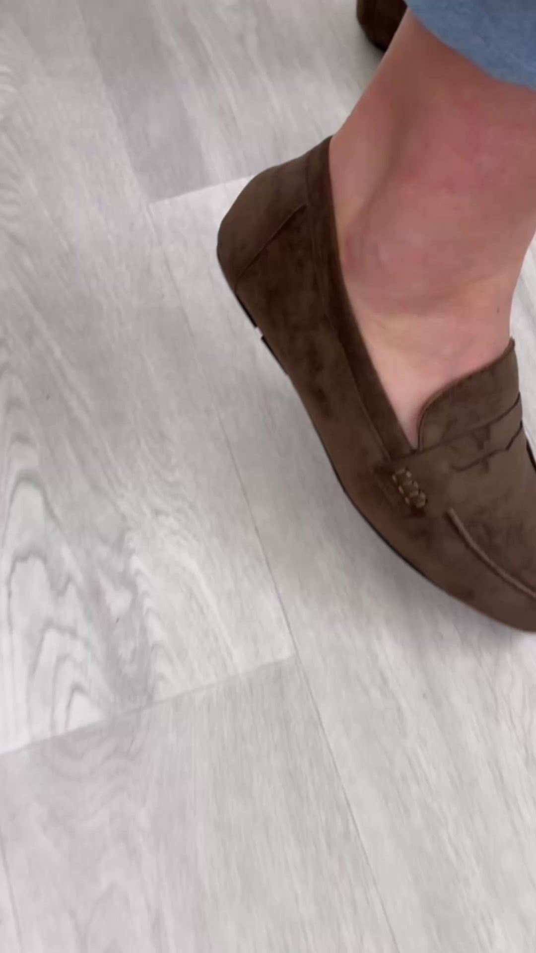 Peggy Taupe Suede Loafers