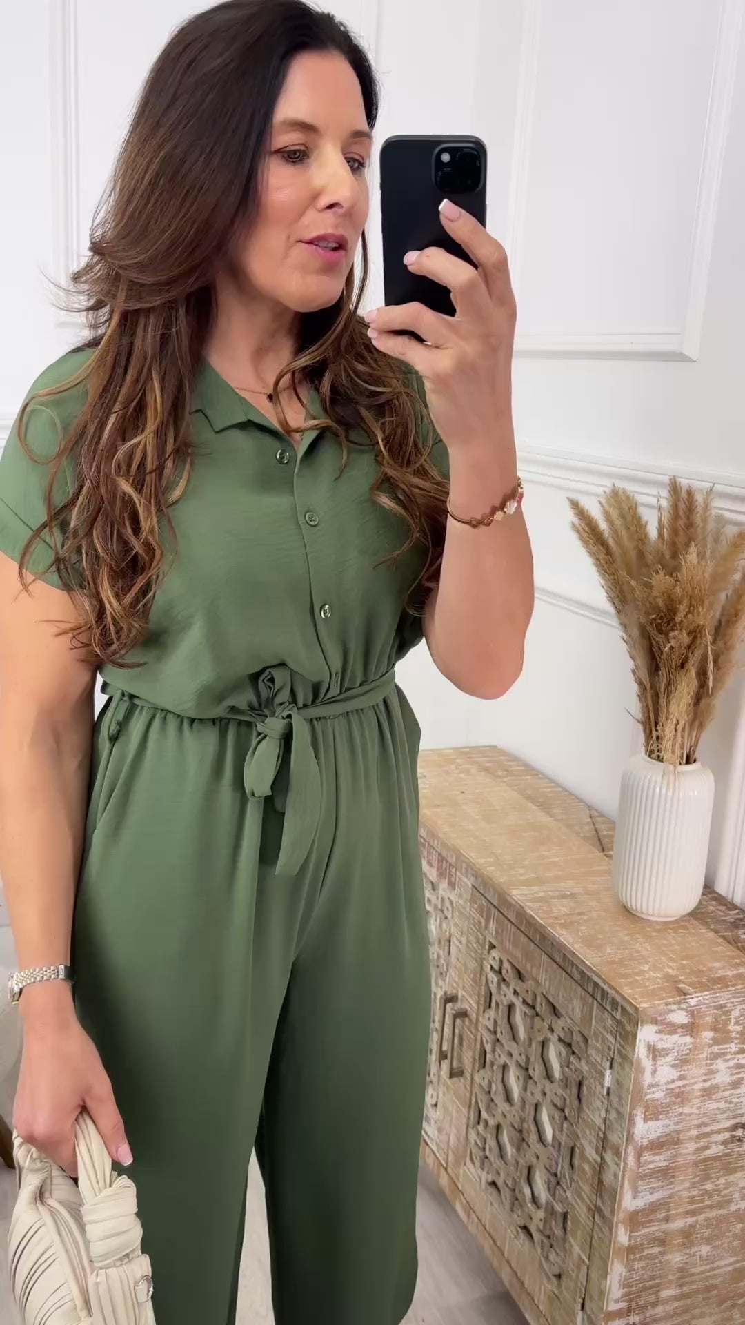 Gwenda Khaki Straight Leg Jumpsuit