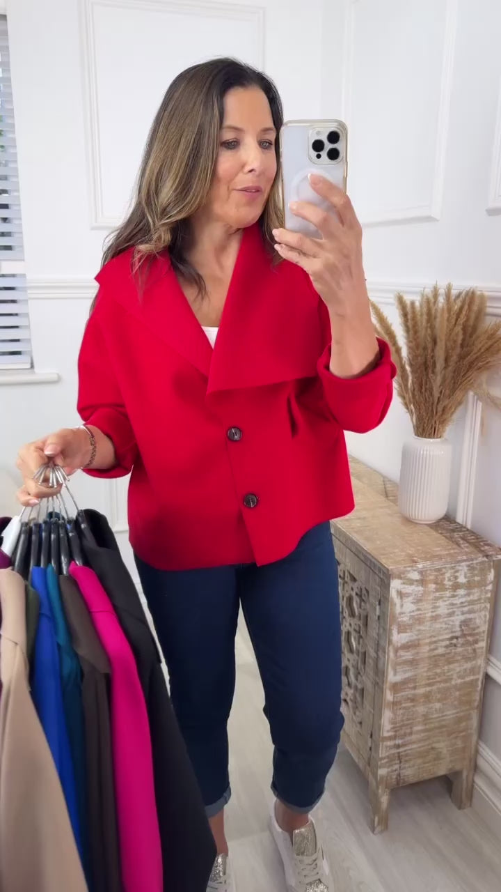Carla Red Button Jacket