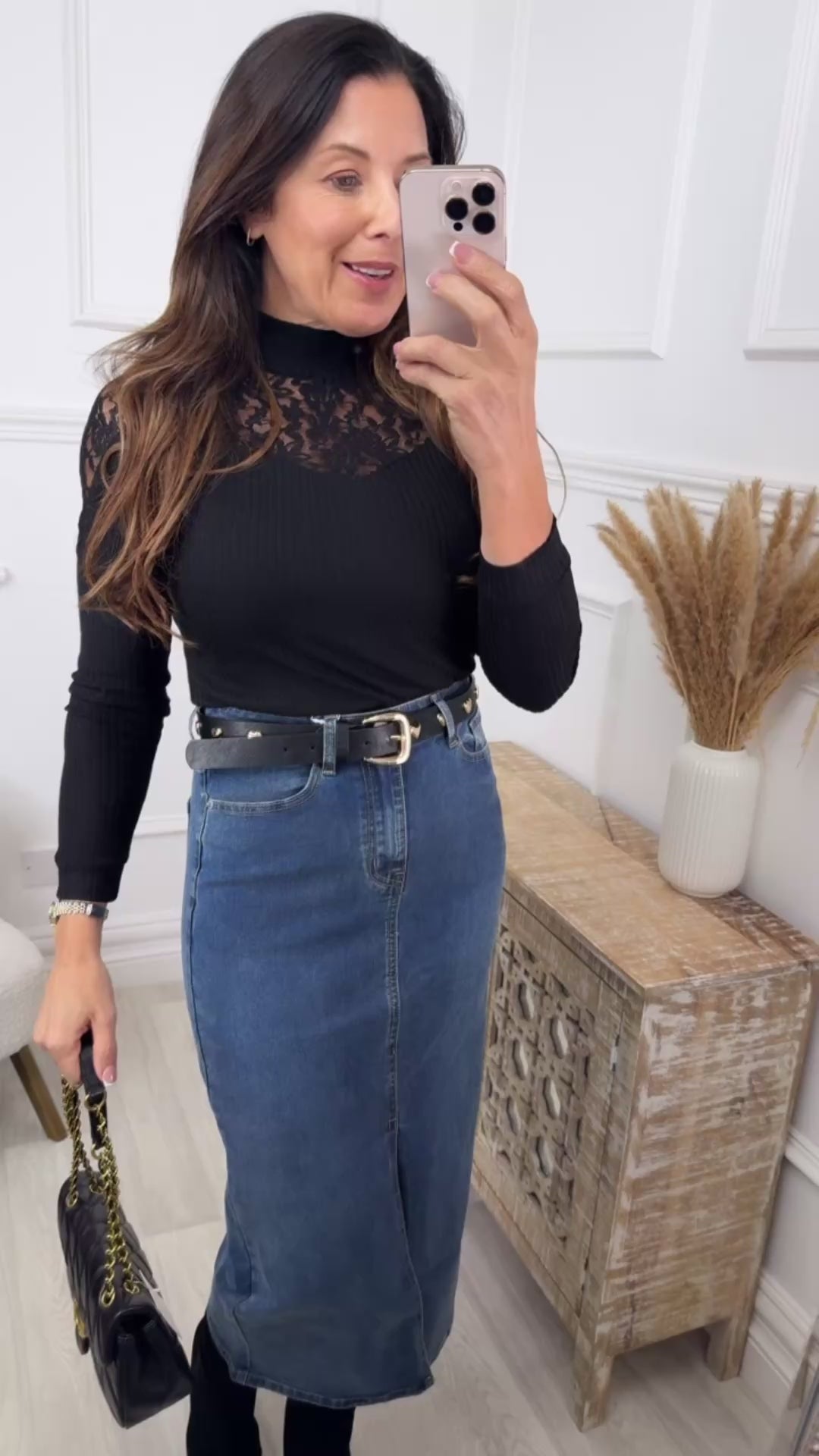 Della Blue Denim Midi Skirt