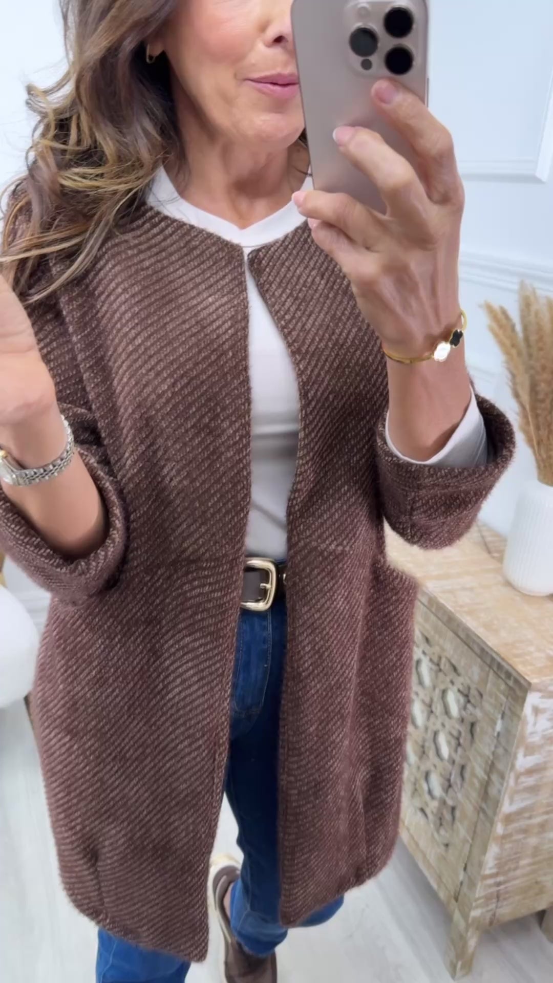 Tierney Brown Stripe Knit Cardigan