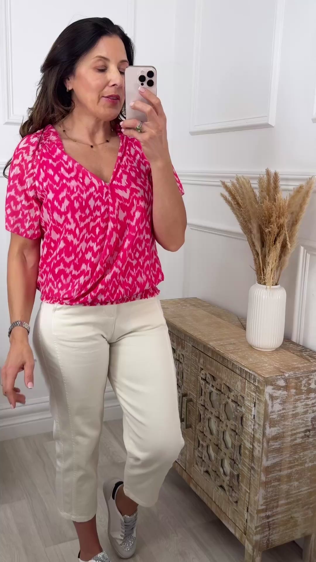 Winifred Pink Wrap Blouse