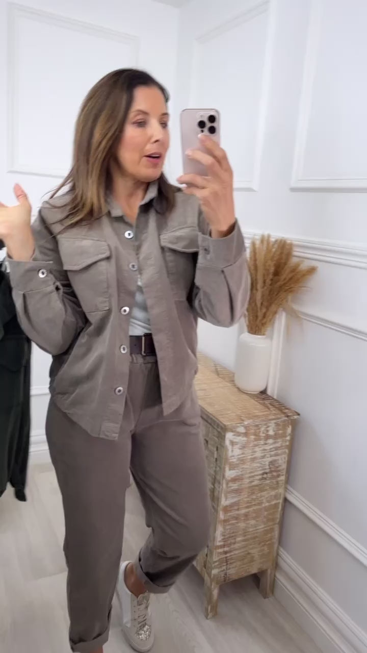 Naomi Taupe Corduroy Two Piece Set