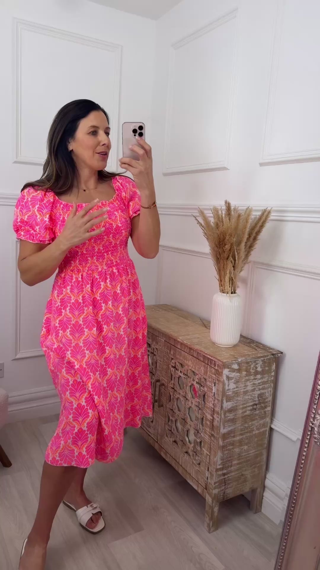 Maureen Fuchsia Midi Dress