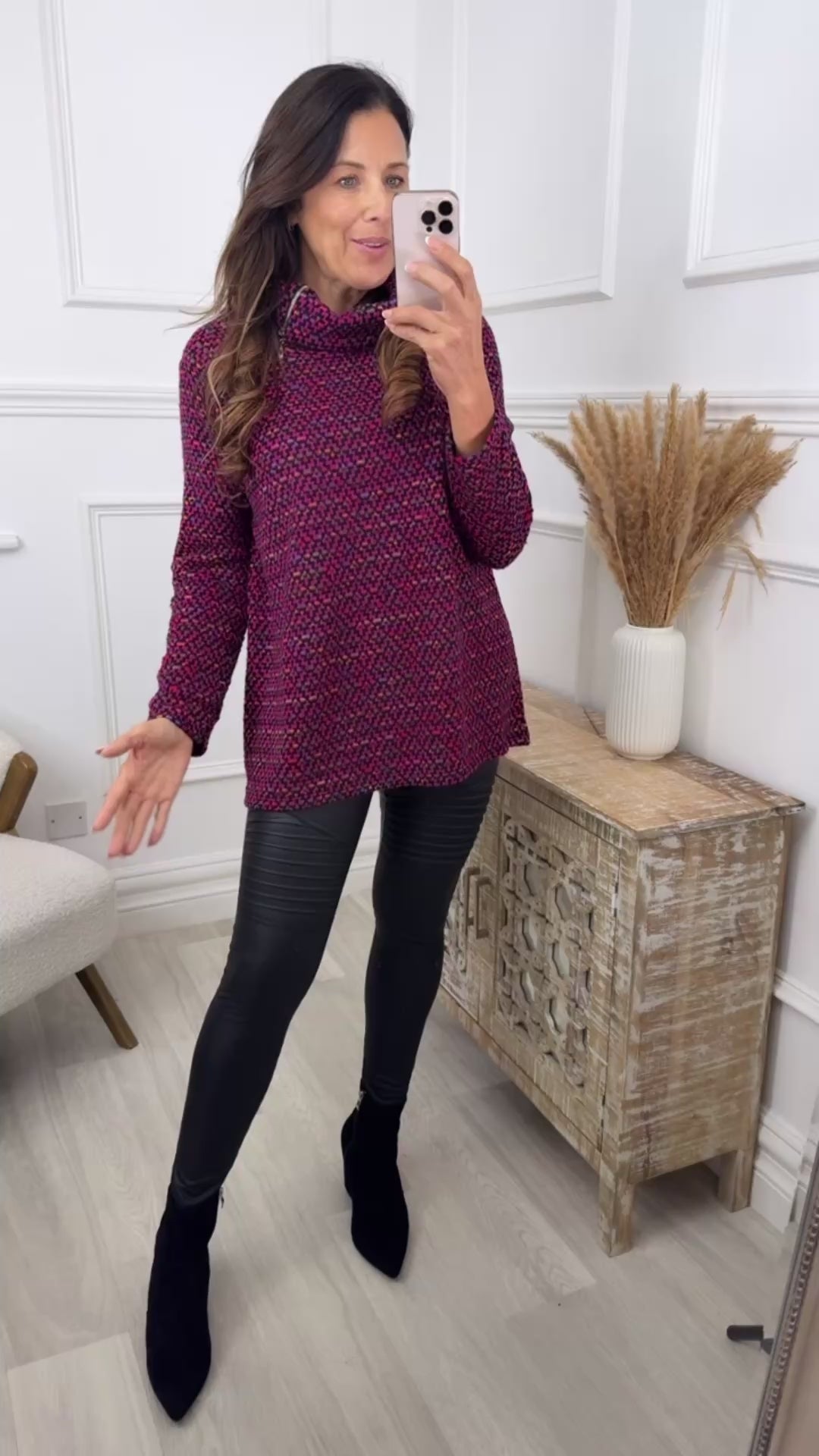 Phila Wine Zip Collar Tunic