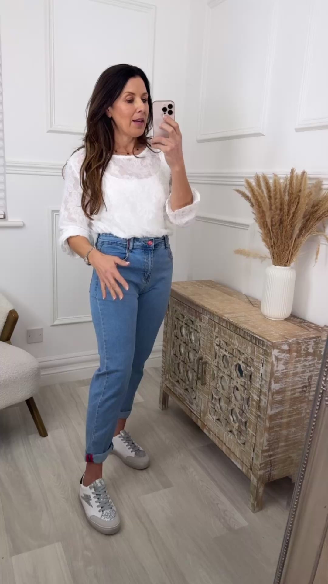 Eliza Blue High Waist Mom Jeans
