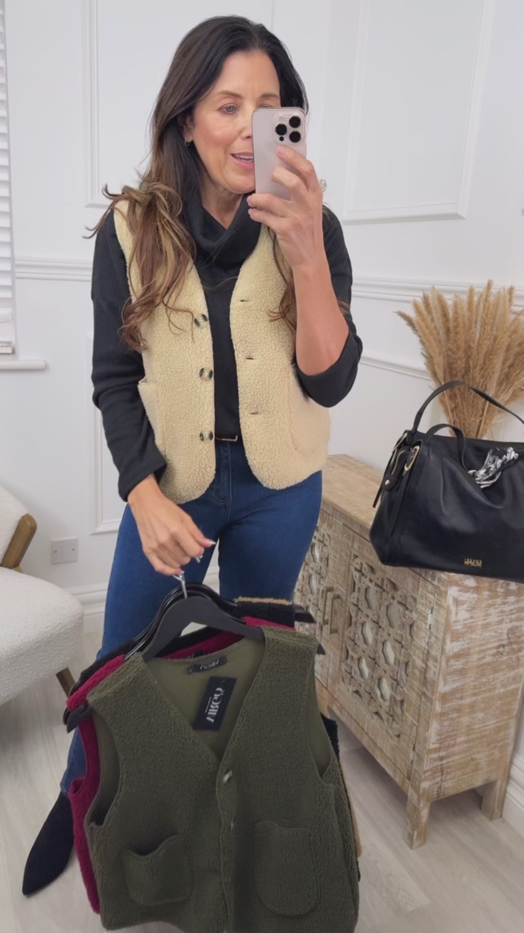 Kimberly Beige Faux Sherpa Vest