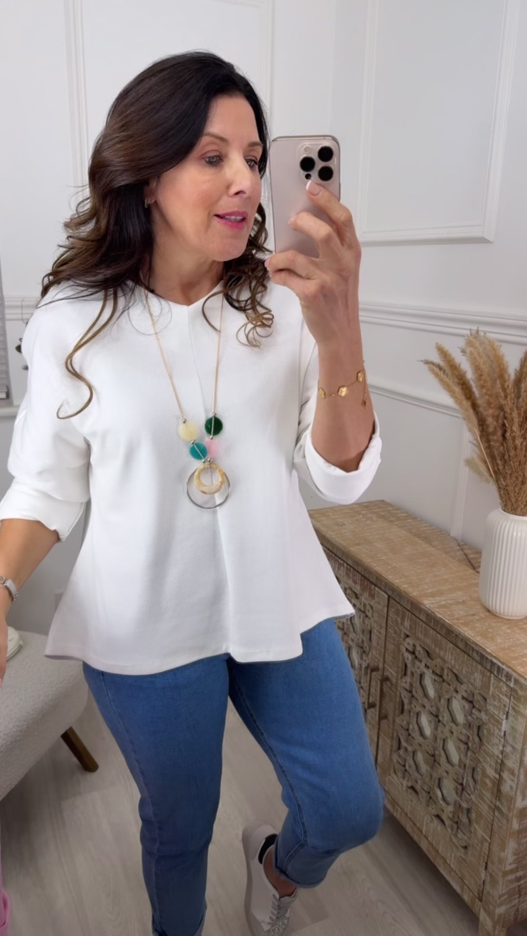 Carly White Textured Top