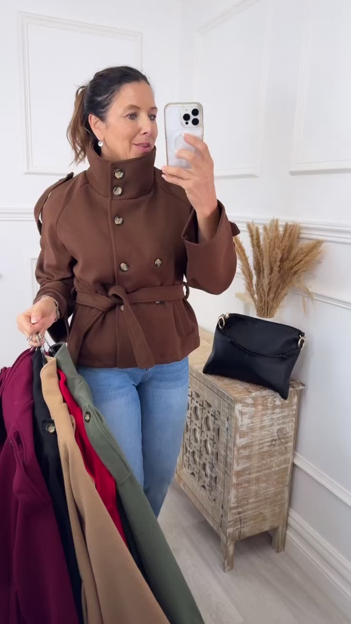 Roisin Brown Jacket With Buttons