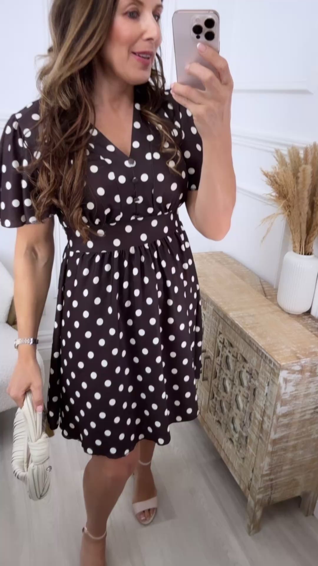 Sara Brown Polka Dress