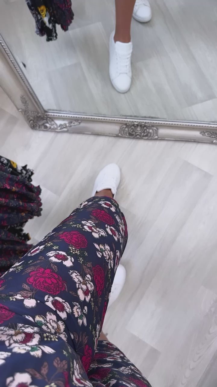 Netty Navy Floral Harem Pants