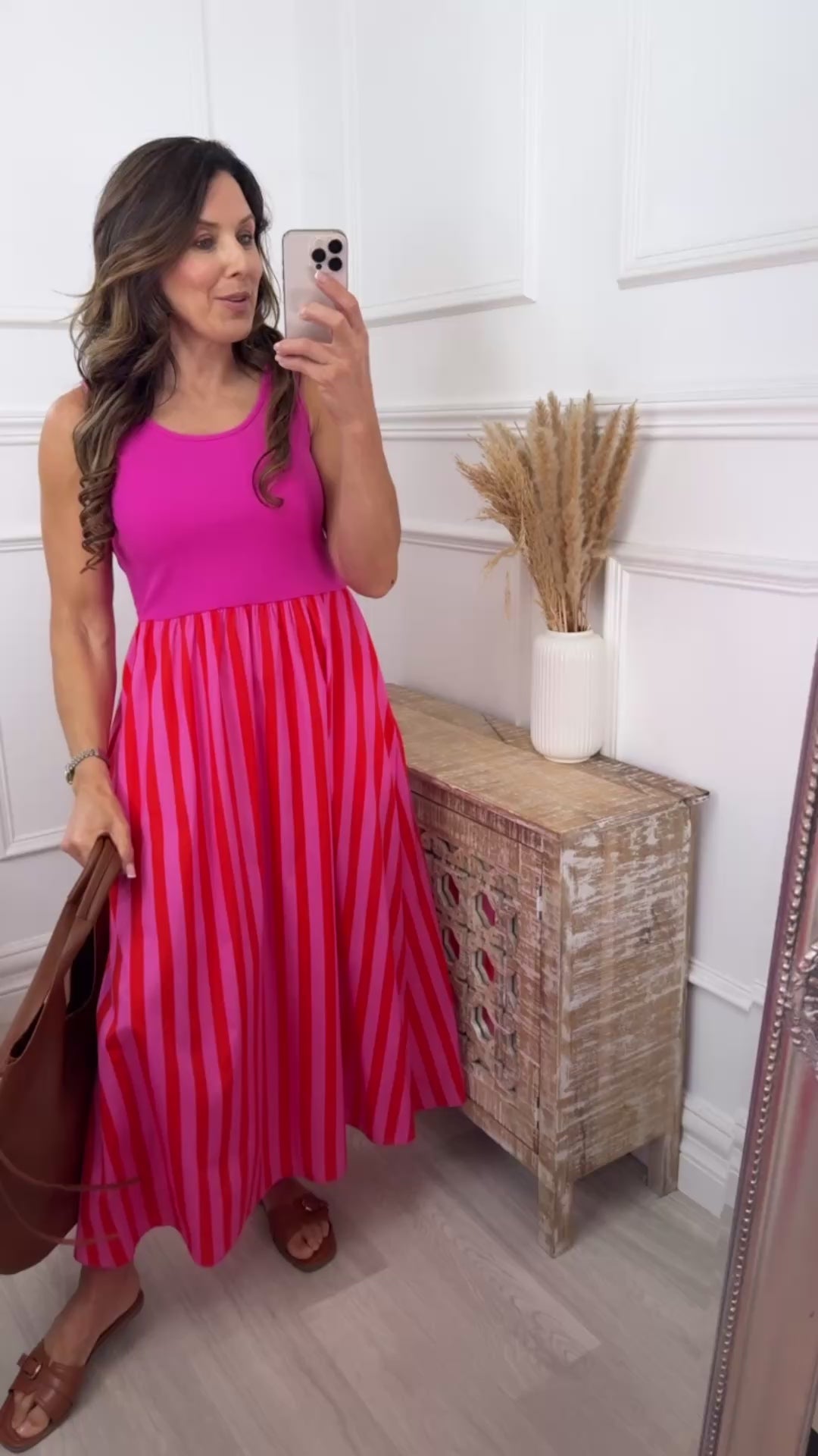 Carolina Pink Striped Maxi Dress🖤 Pre Order 🖤