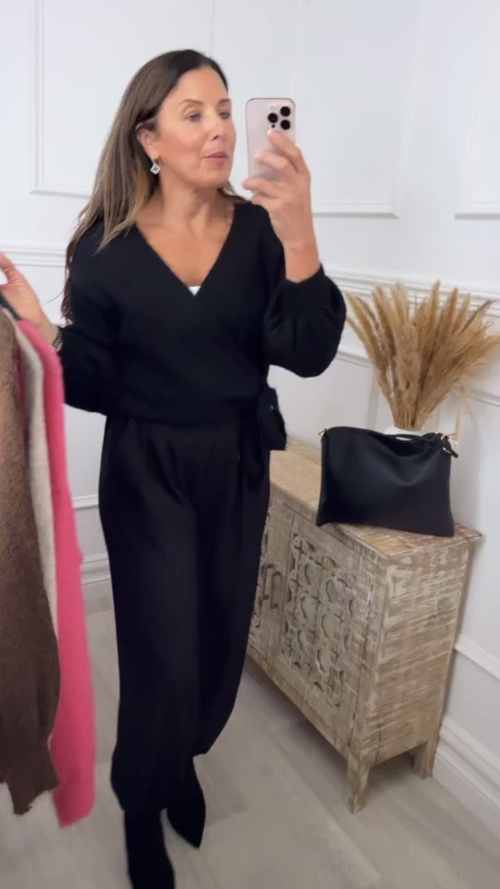 Chelsea Black Wrap Cardigan
