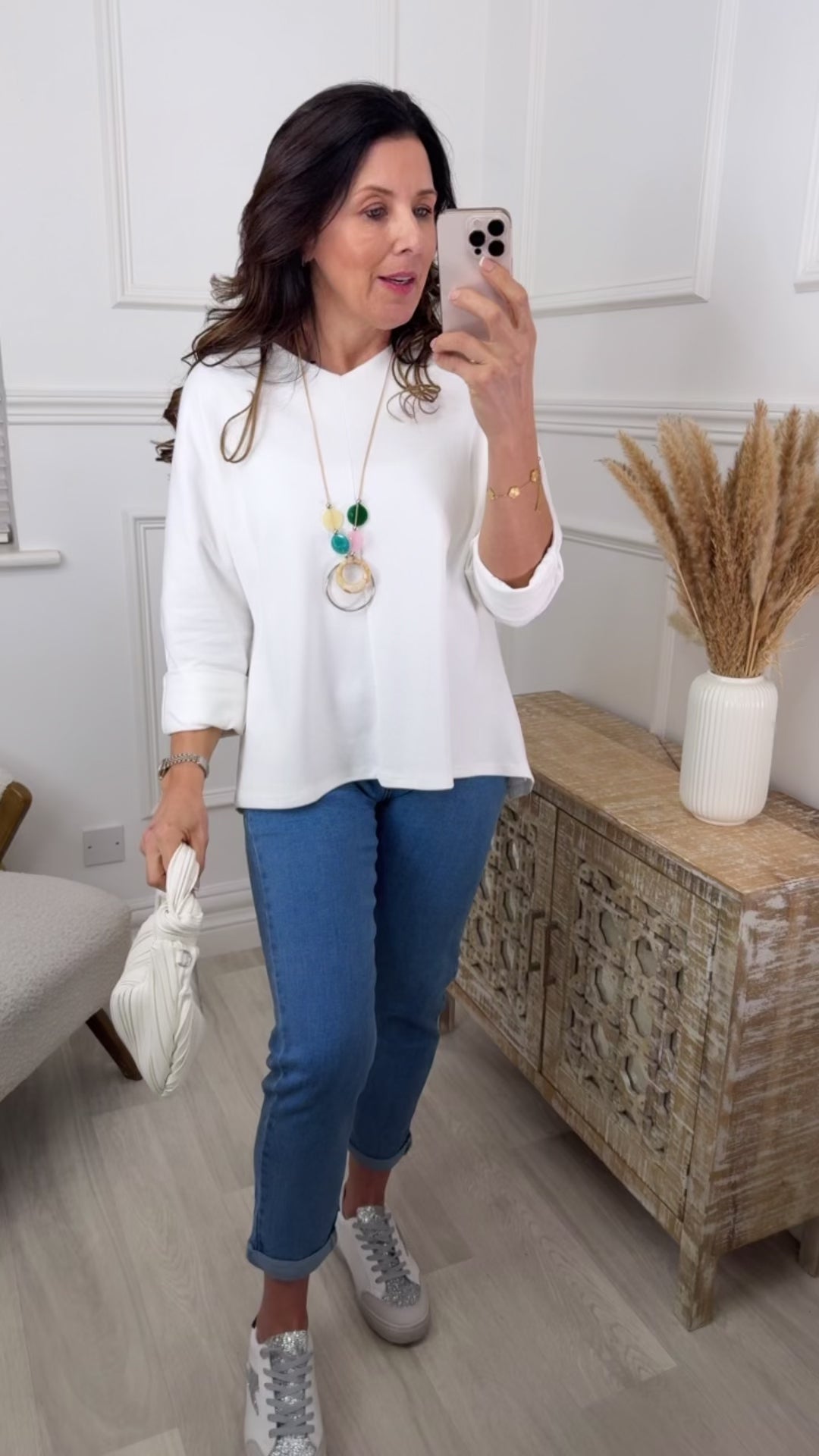 Carly White Textured Top