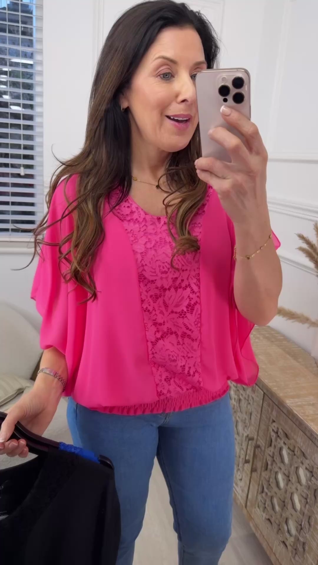 Norella Pink Lace Detail Top