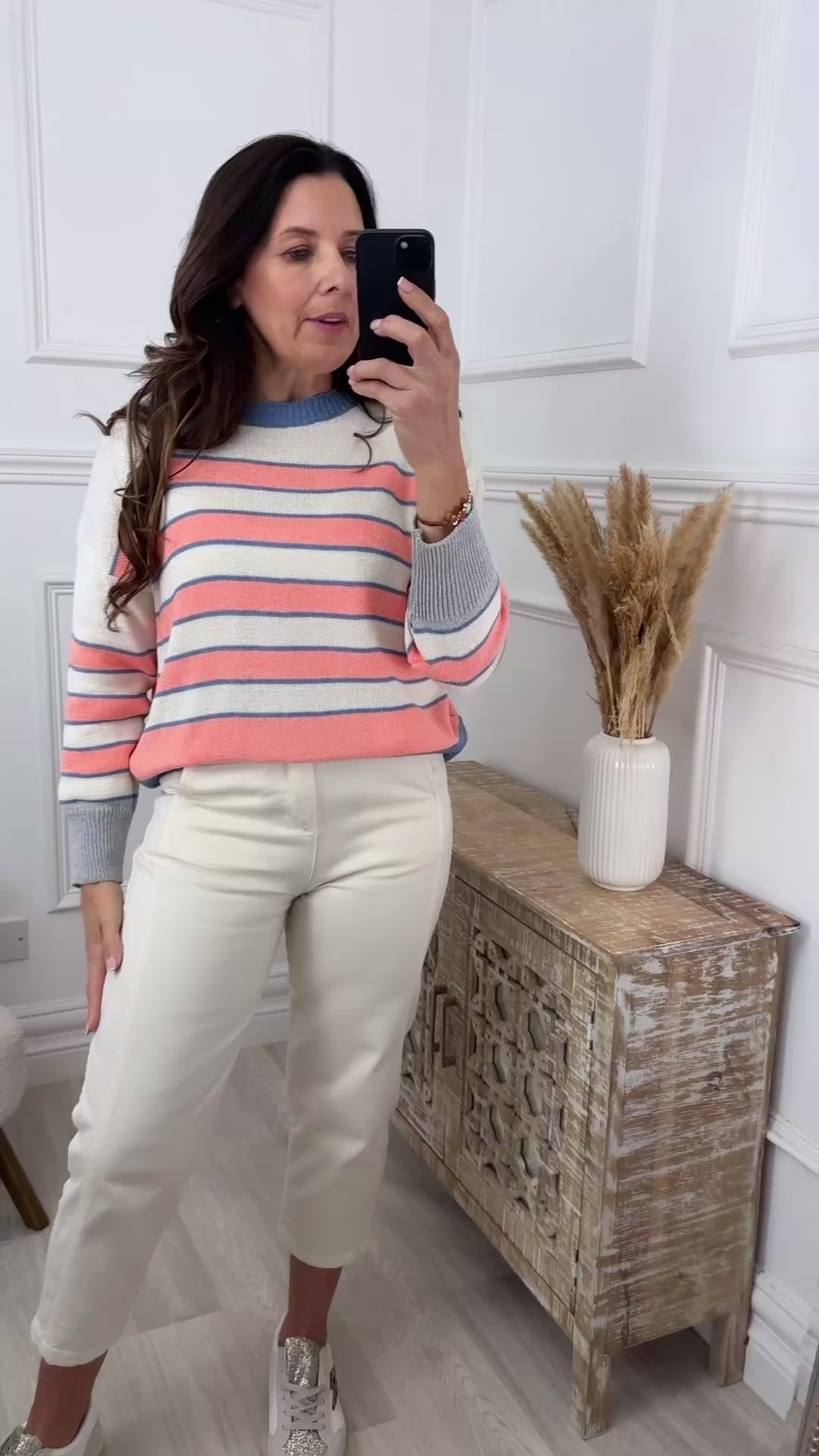 Penelope Peach Stripe Jumper