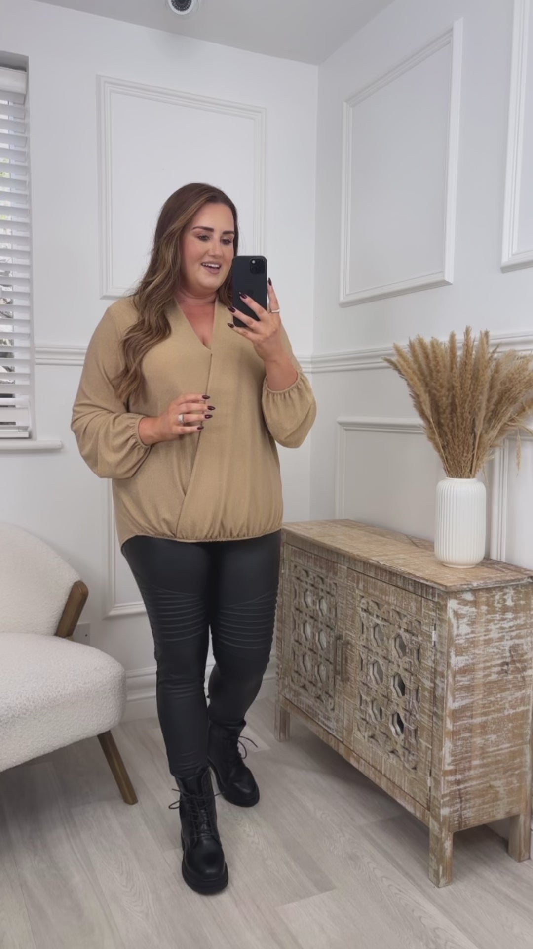 Shelly Gold Faux Wrap Top