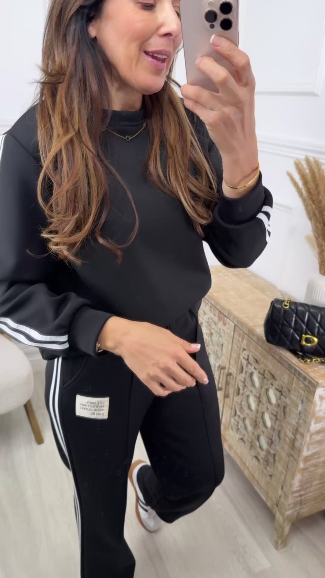 Monroe Black Side Stripe Set