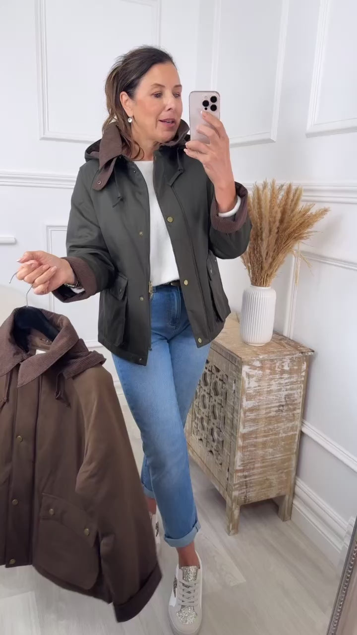 Suranne Khaki Quilted Jacket
