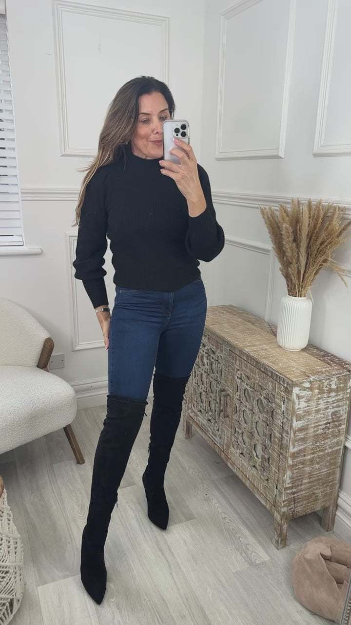 Margaret Black Over The Knee Boots