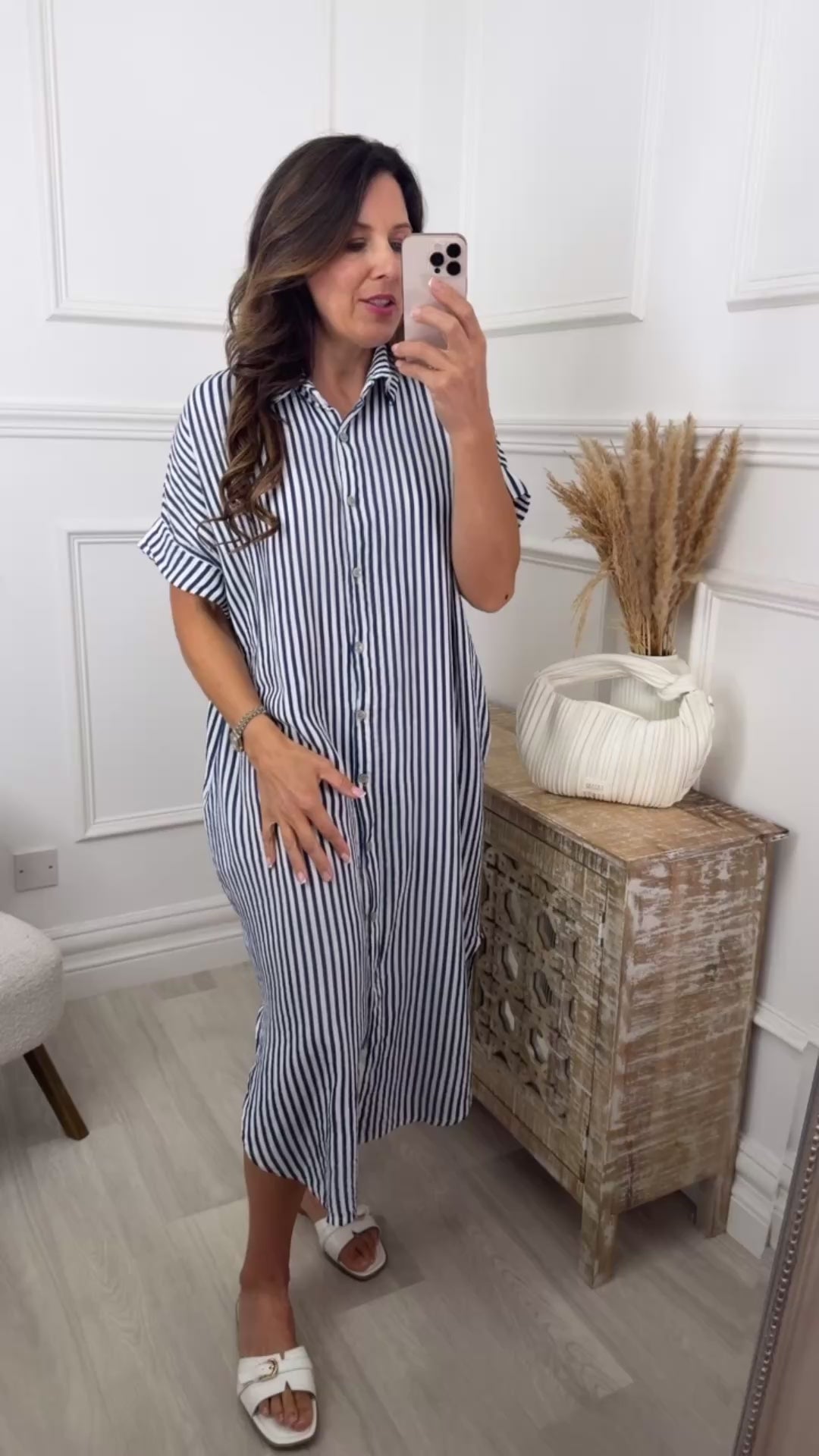 Celia Blue Kaftan Shirt Dress