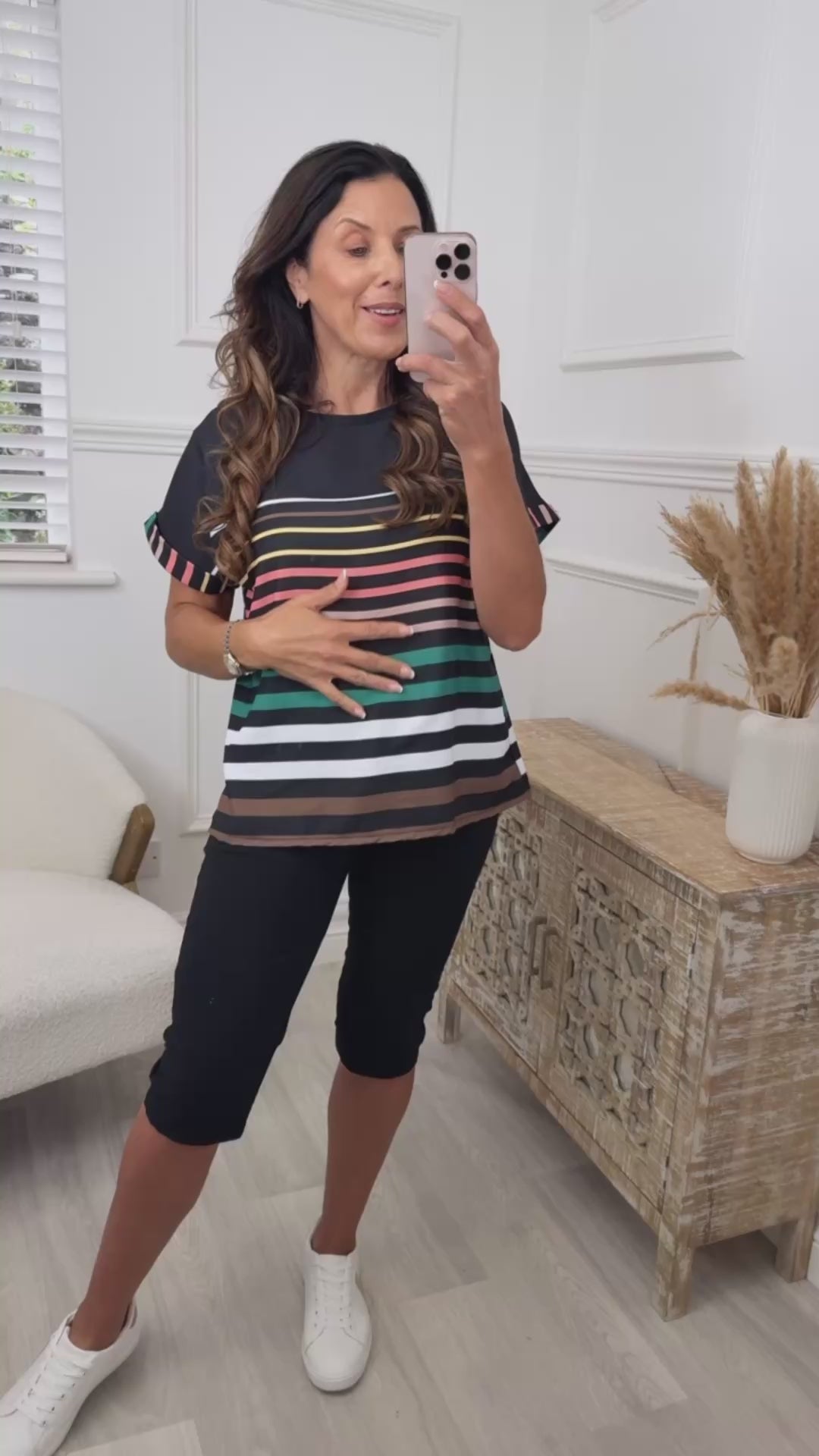 Blythe Black Striped Top