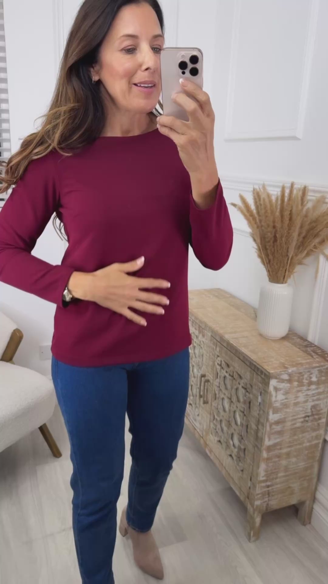 Suri Wine Side Zip Top