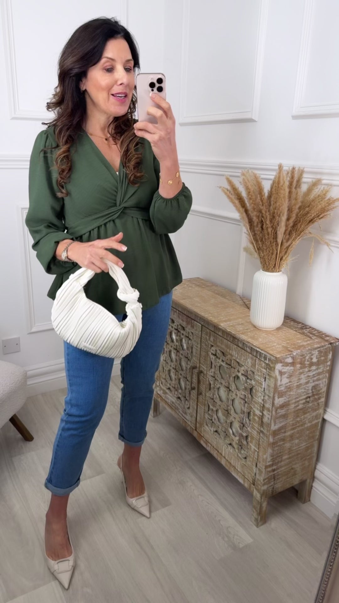 Sofiko Khaki Twist Front Top