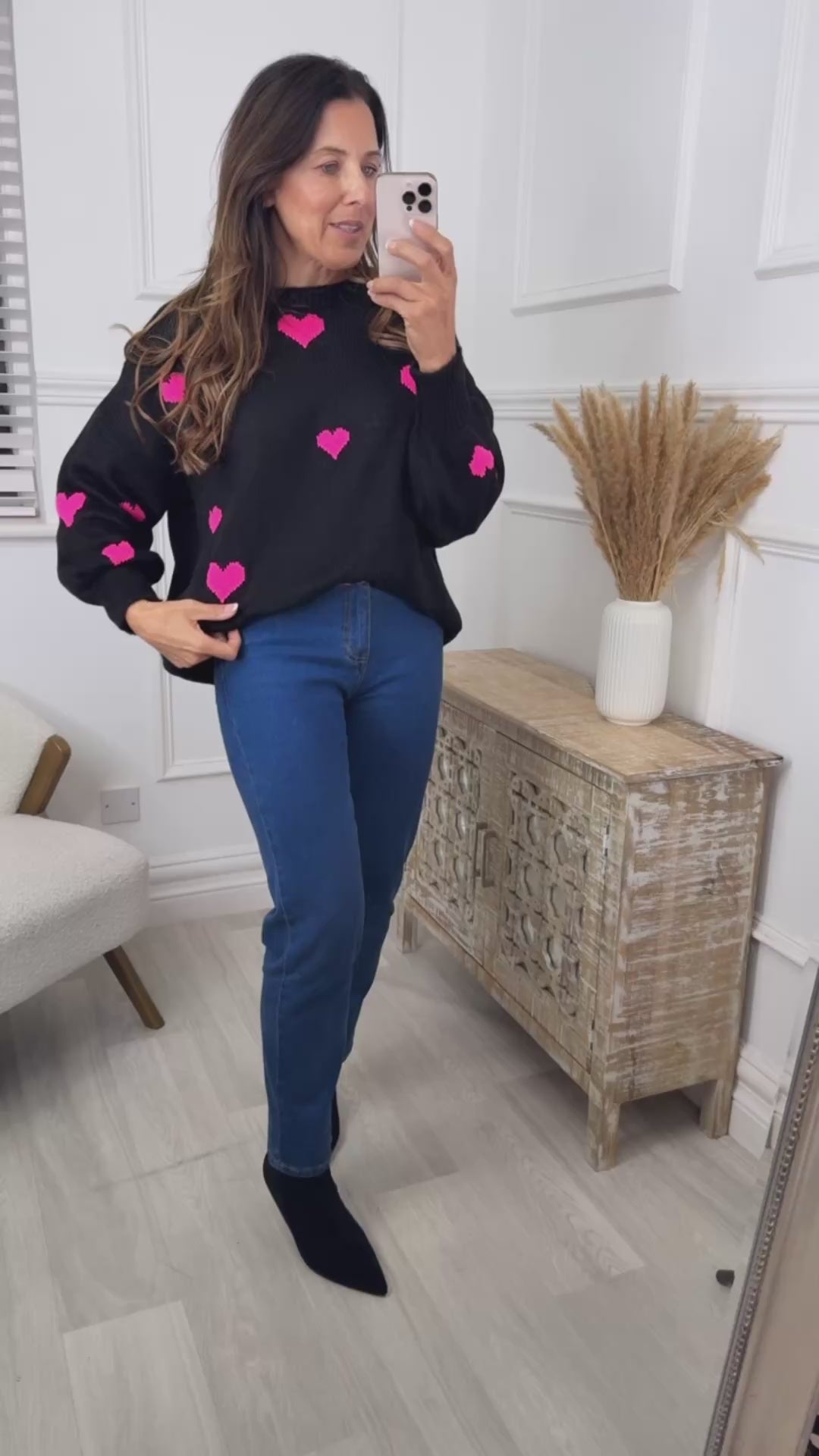 Verona Black Heart Jumper