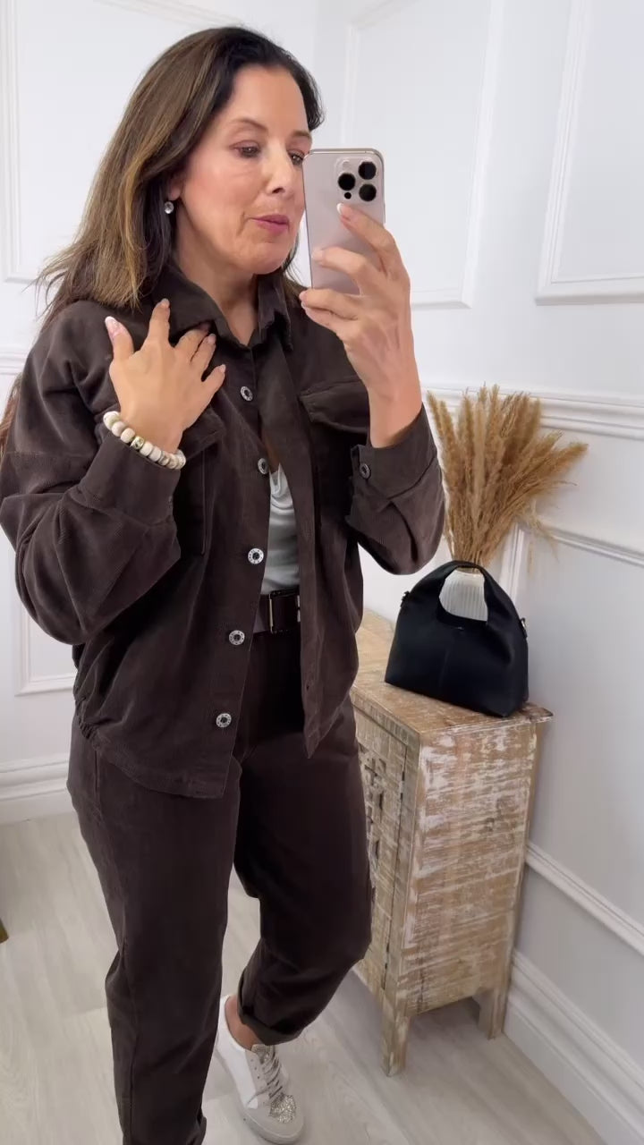 Naomi Brown Corduroy Two Piece Set