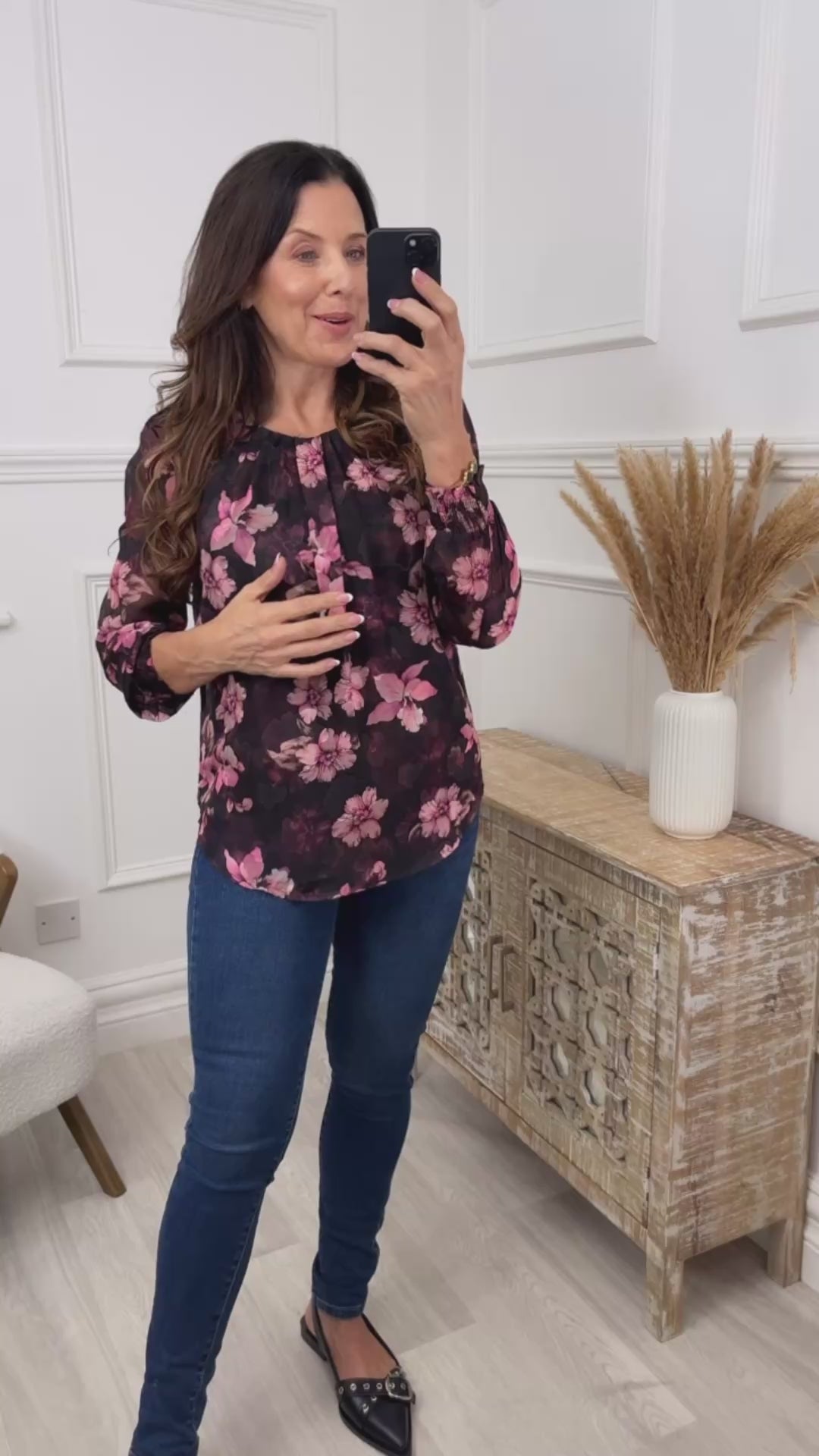 Alana Pink Floral Print Blouse