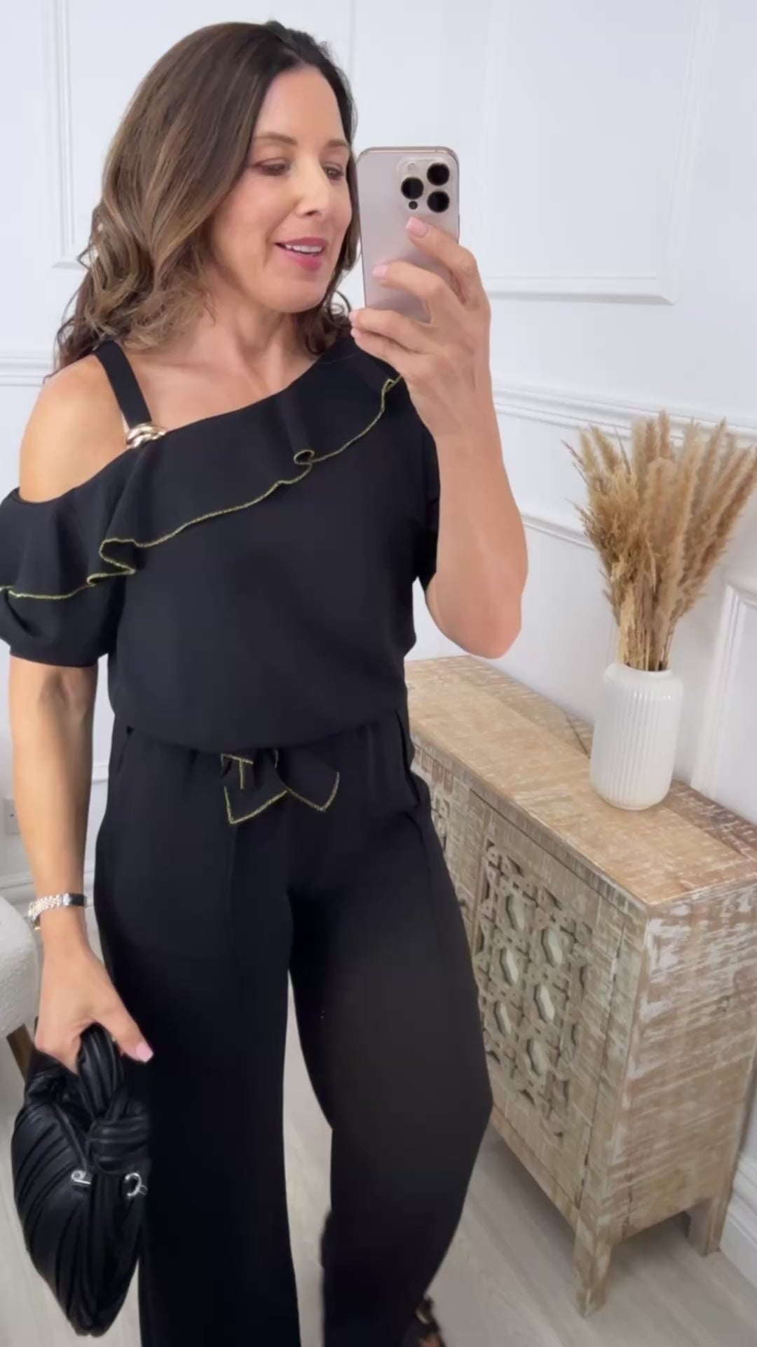 Alison Black Frill Set
