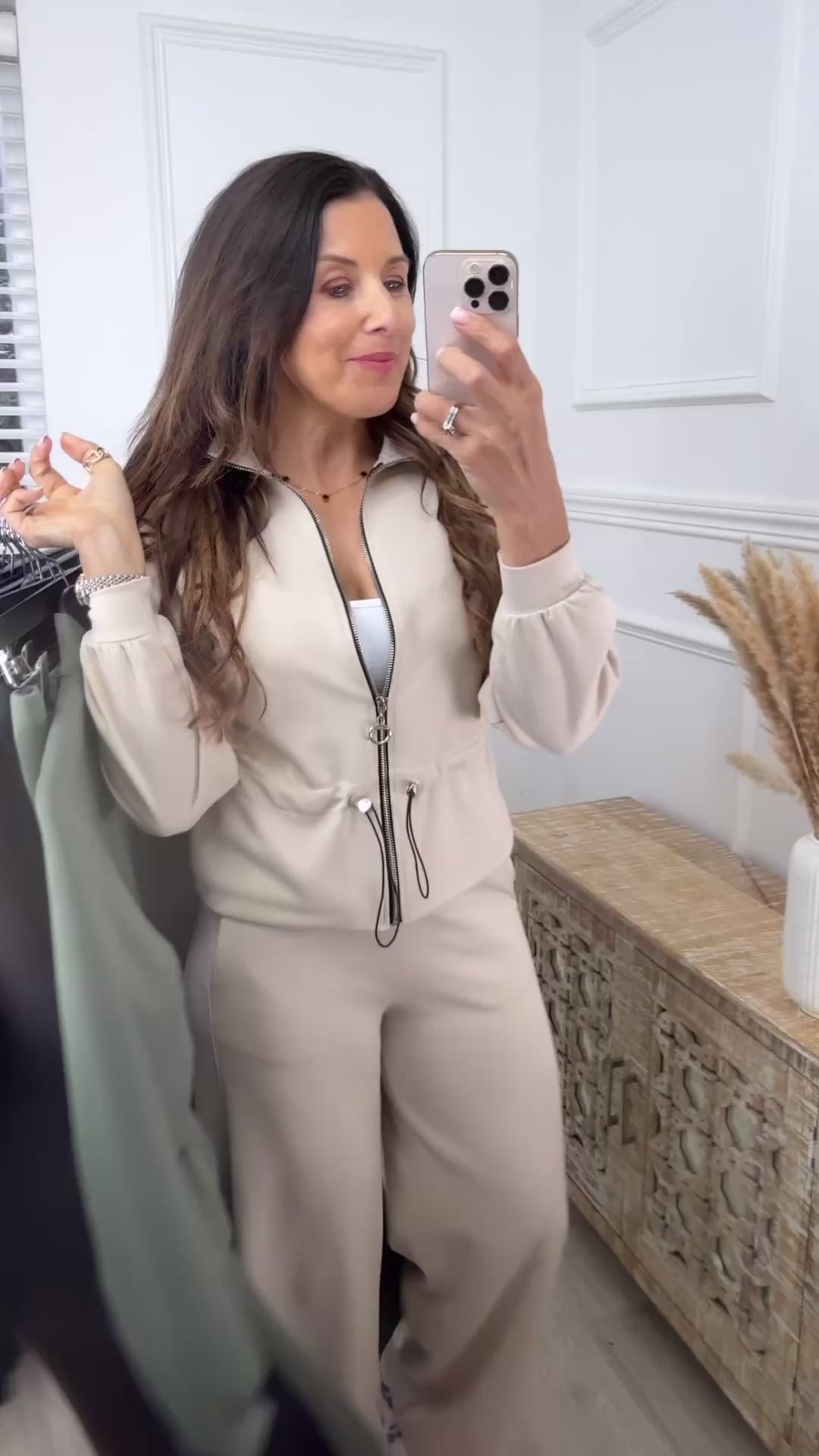 Demi Beige Zip Thru Tracksuit