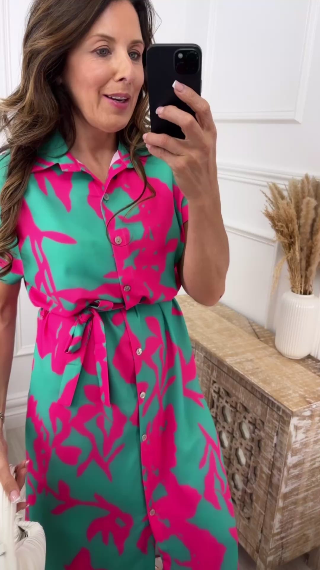 Shakira Turquoise Pattern Shirt Dress
