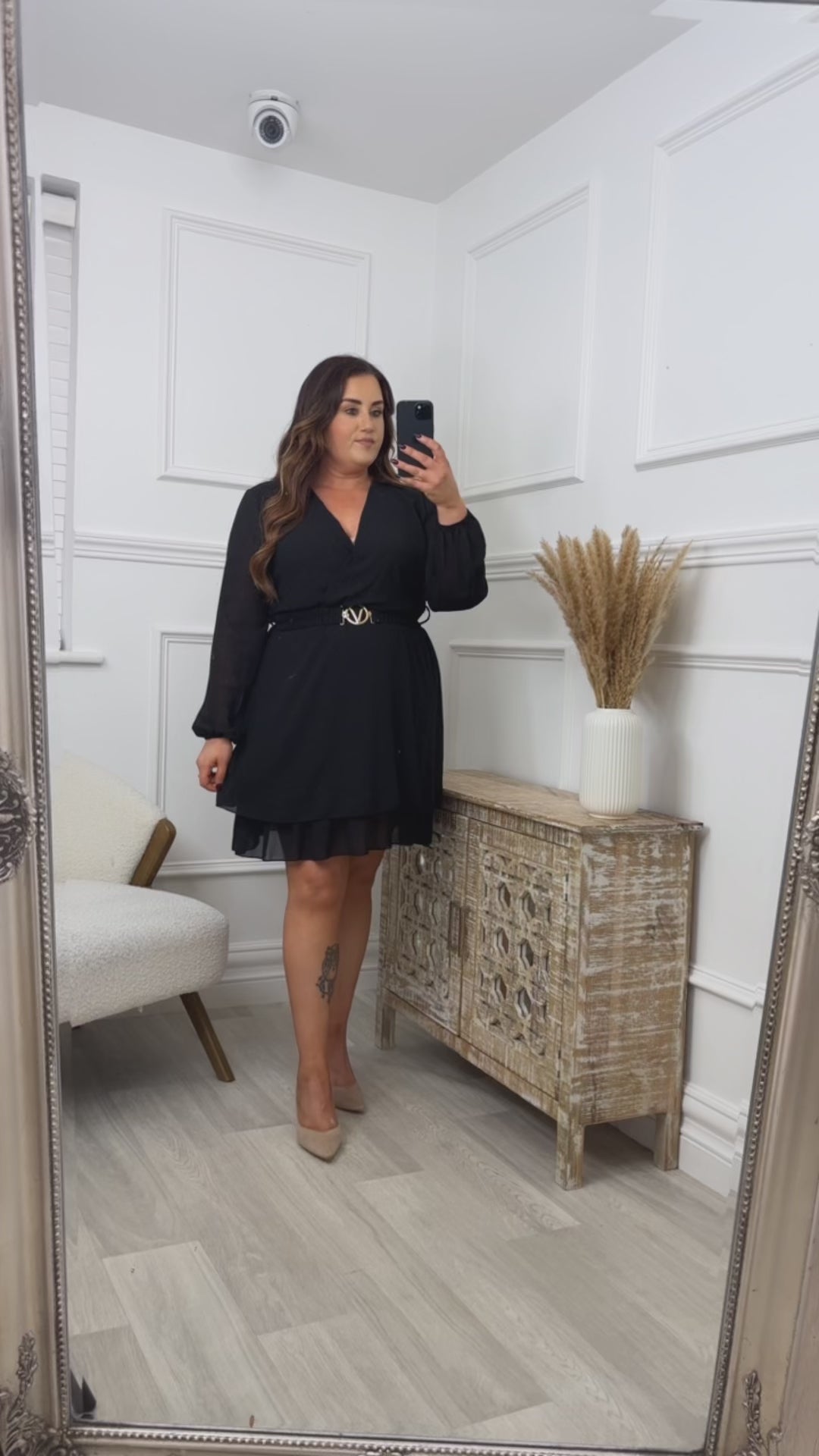Marlowe Black Wrap Mini Dress