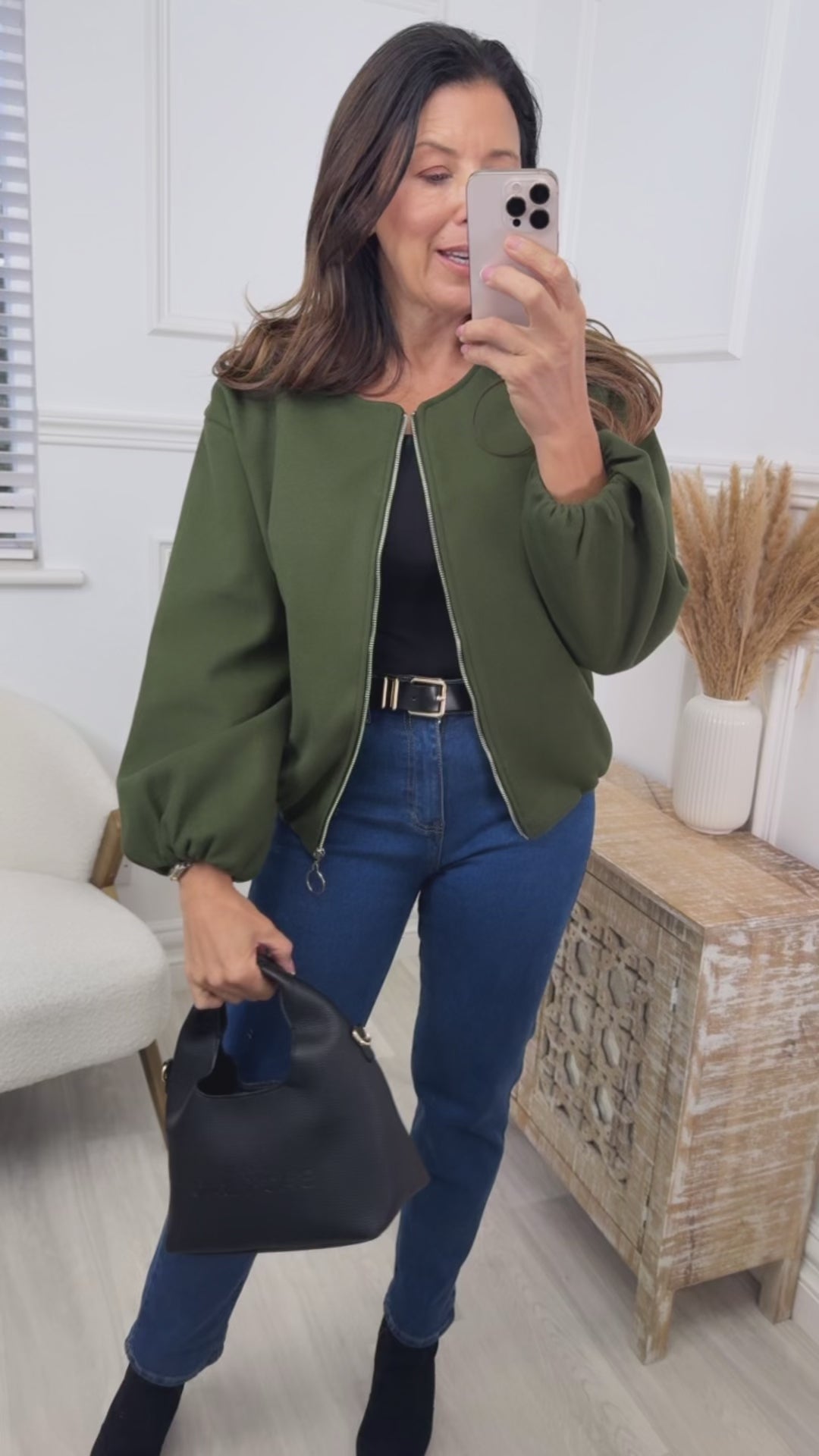 Jessica Khaki Bomber Jacket