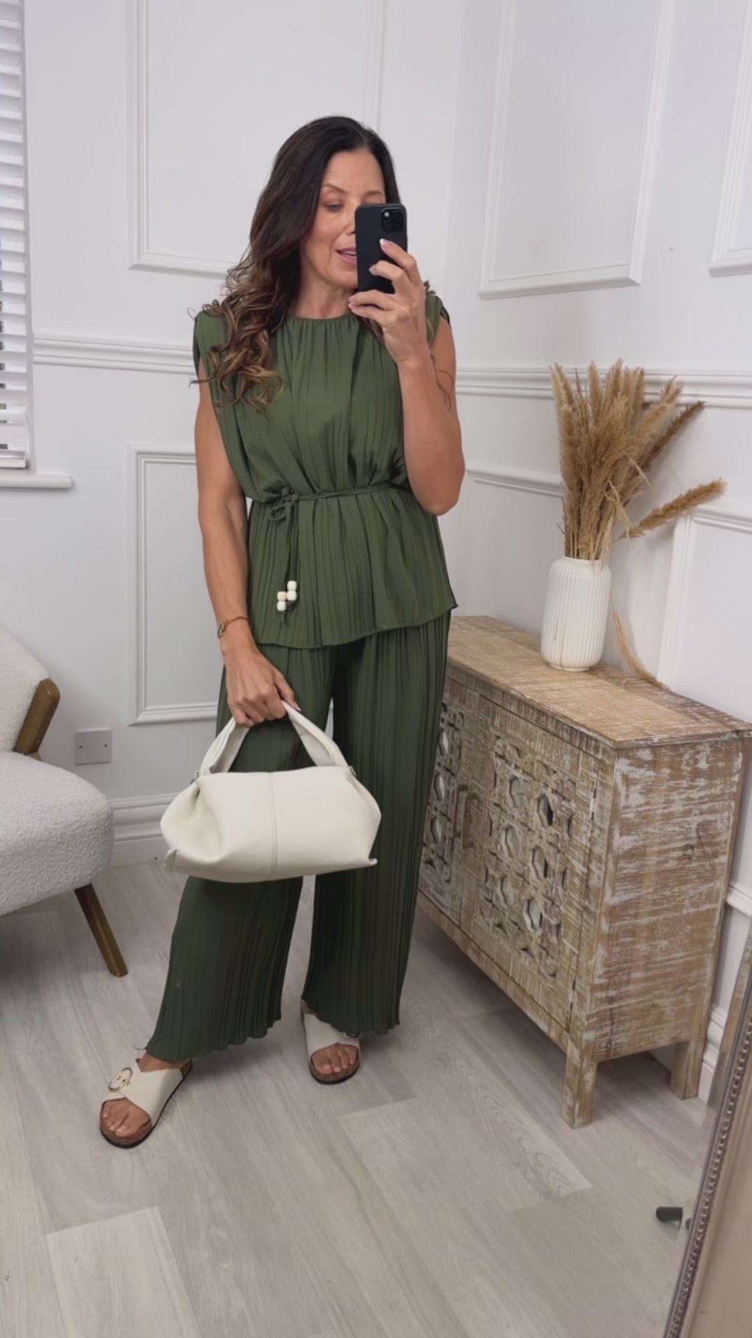Philomena Khaki Textured Fabric Set
