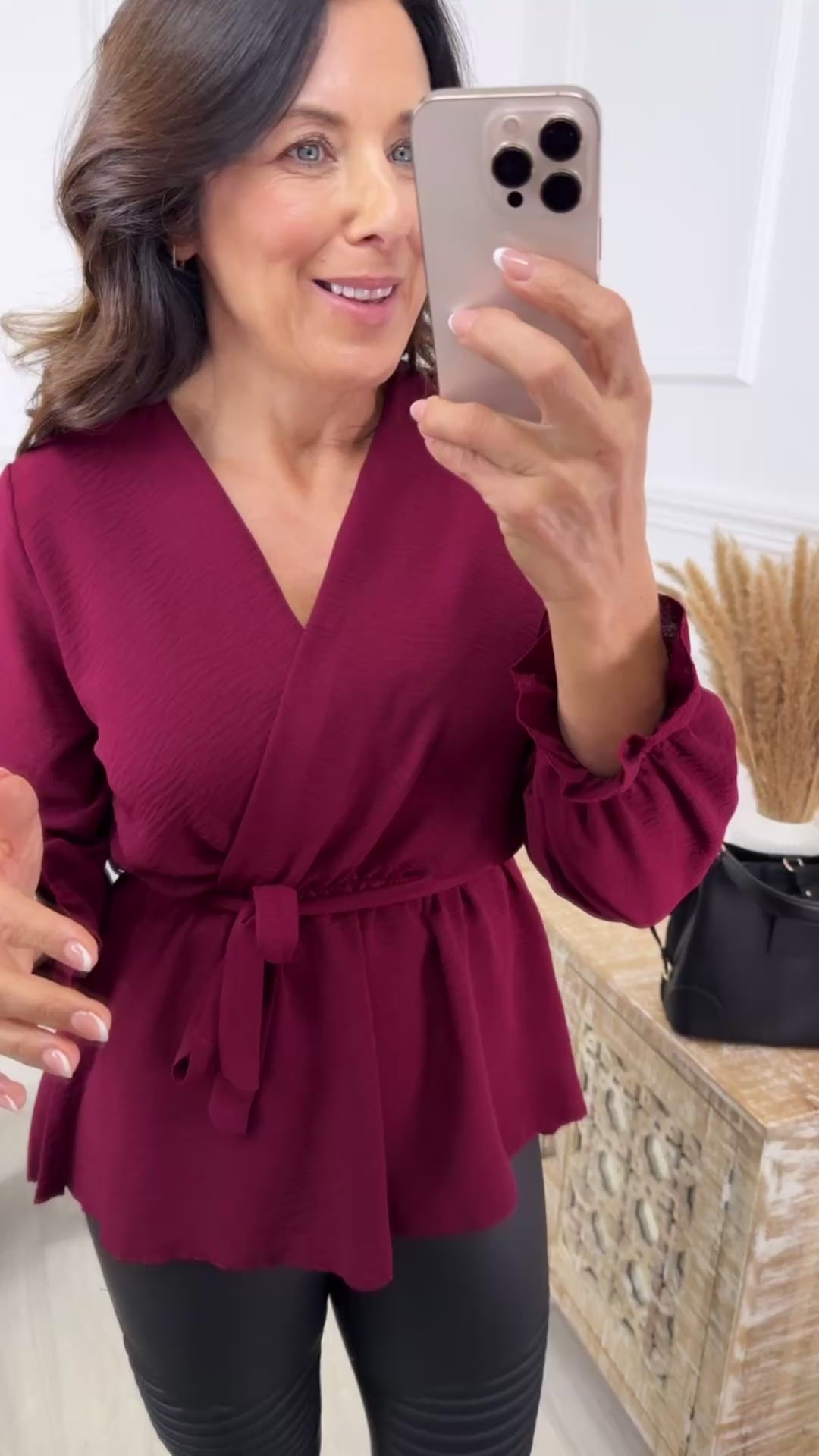 Marcel Wine Wrap Blouse
