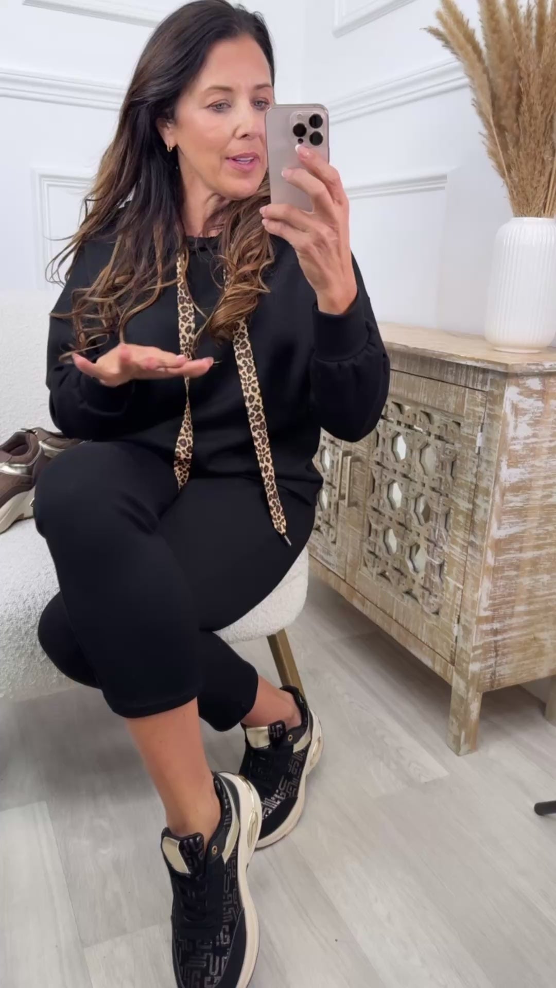 Molly Black Chunky Sole Trainers